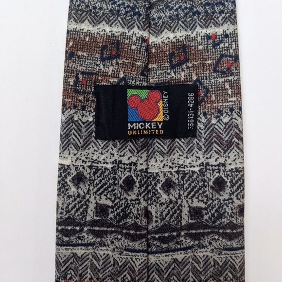 Vintage Neck Tie Disney Mickey Unlimited Donald Duck Mickey Grandpa Sweater 90s - Picture 5 of 7